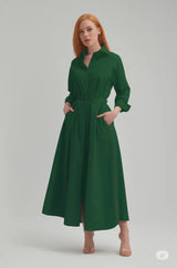 宽松连衣裙 女性弹力高腰显瘦气质