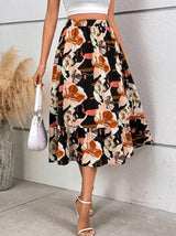 Ladies' Printed A-Line Casual Skirt | Stylish and Versatile Fashion Essential