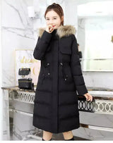 Fur-Trimmed Hooded Winter Coat for Women-1