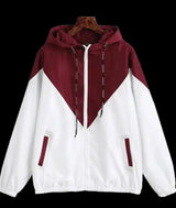 Hooded Zip-Up Windbreaker with Pockets-S-1