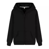 Unisex Zip-Up Hoodie with Pockets-Black-1