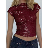 Sequin Backless Party Top