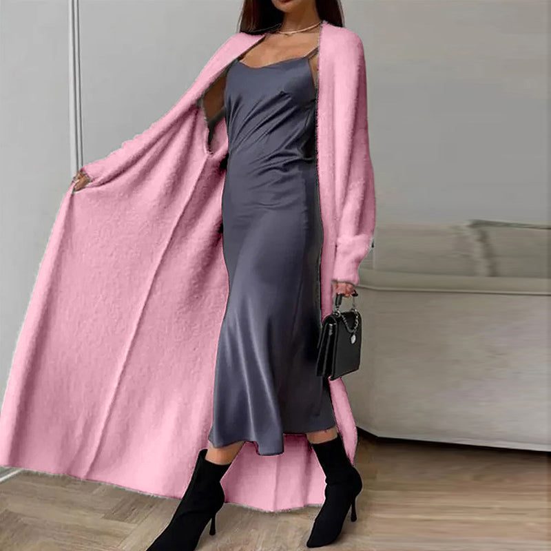 Furry Long Cardigan Duster Coat