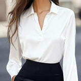 Elegant Long Sleeve Office Blouse