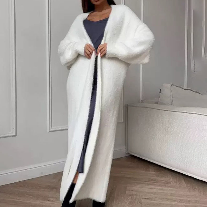 Furry Long Cardigan Duster Coat