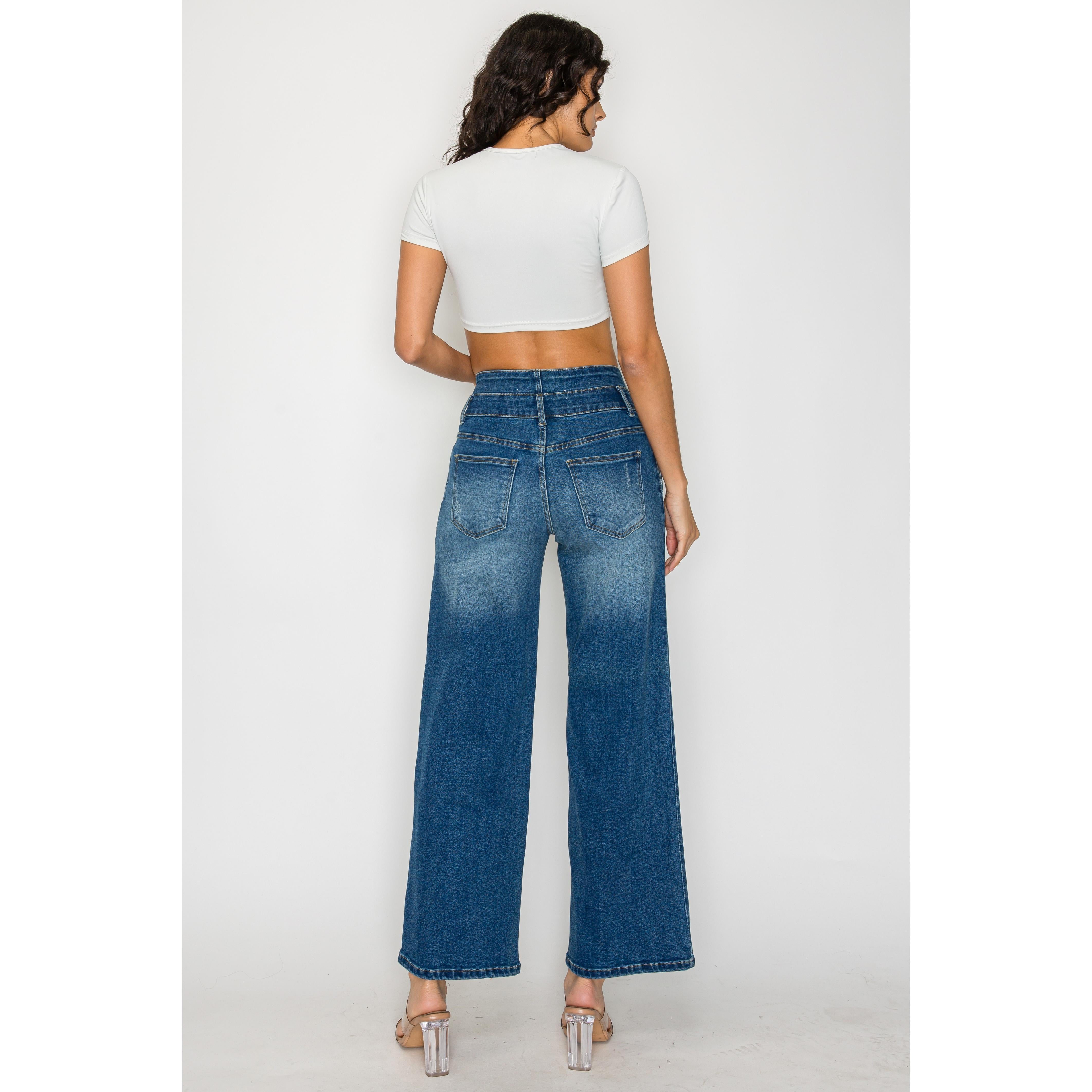 Medium Blue Wide Leg Jeans
