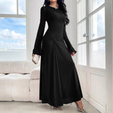 Effortless Elegance Trumpet Sleeve Dress