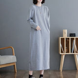 Relaxed Long Sleeve Midi Dress