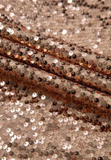 Backless Sequin Mock Neck Long Sleeve Mini Dress-8