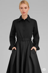 宽松连衣裙 女性弹力高腰显瘦气质