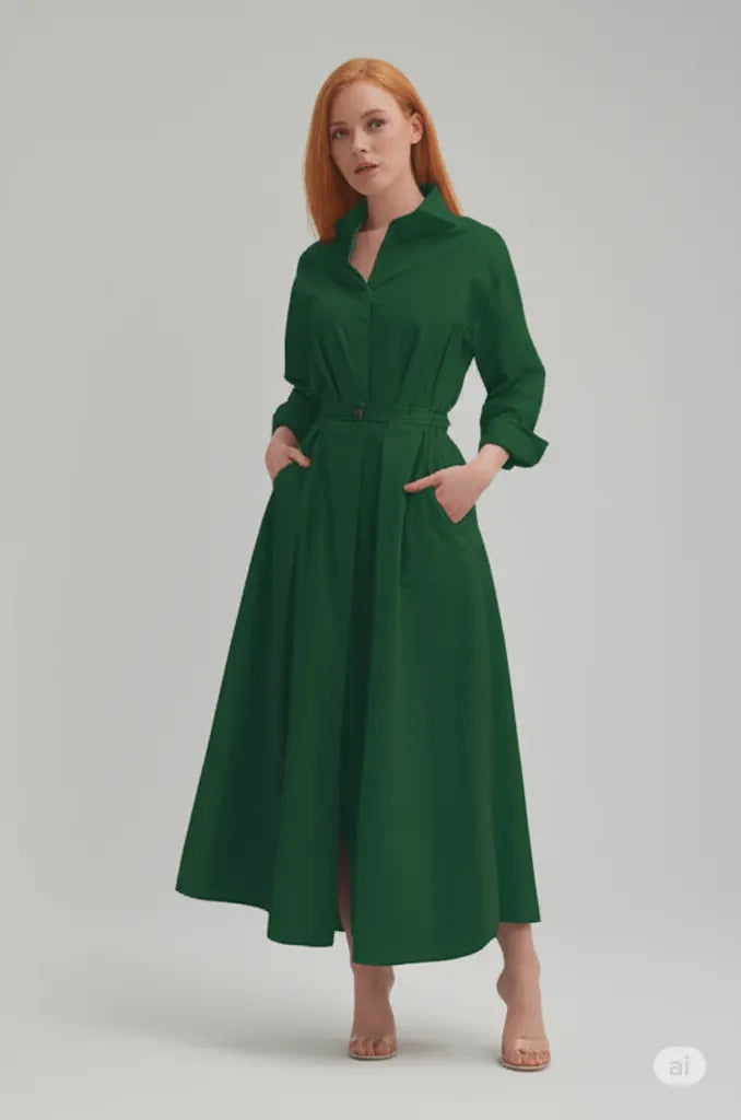 宽松连衣裙 女性弹力高腰显瘦气质