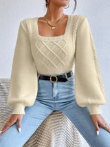Square-Neck Sculpted Knit