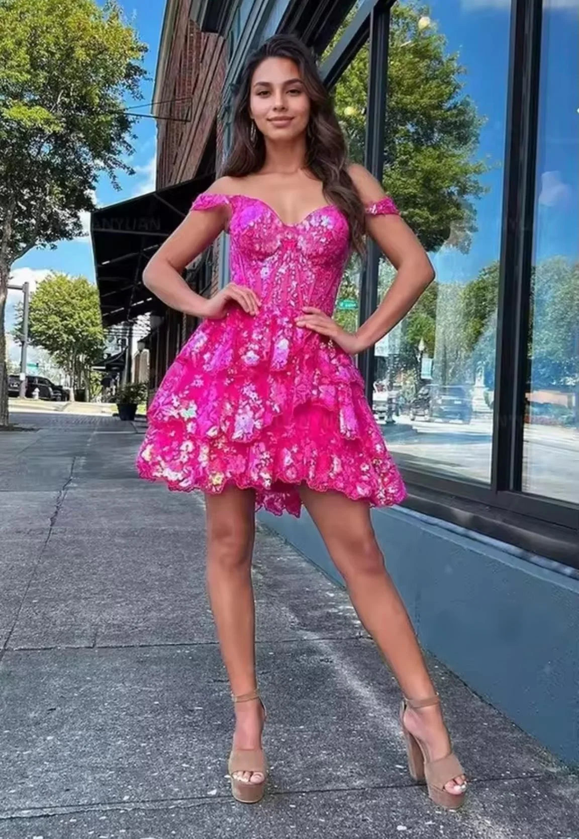 Sparkly Corset Tiered Dress