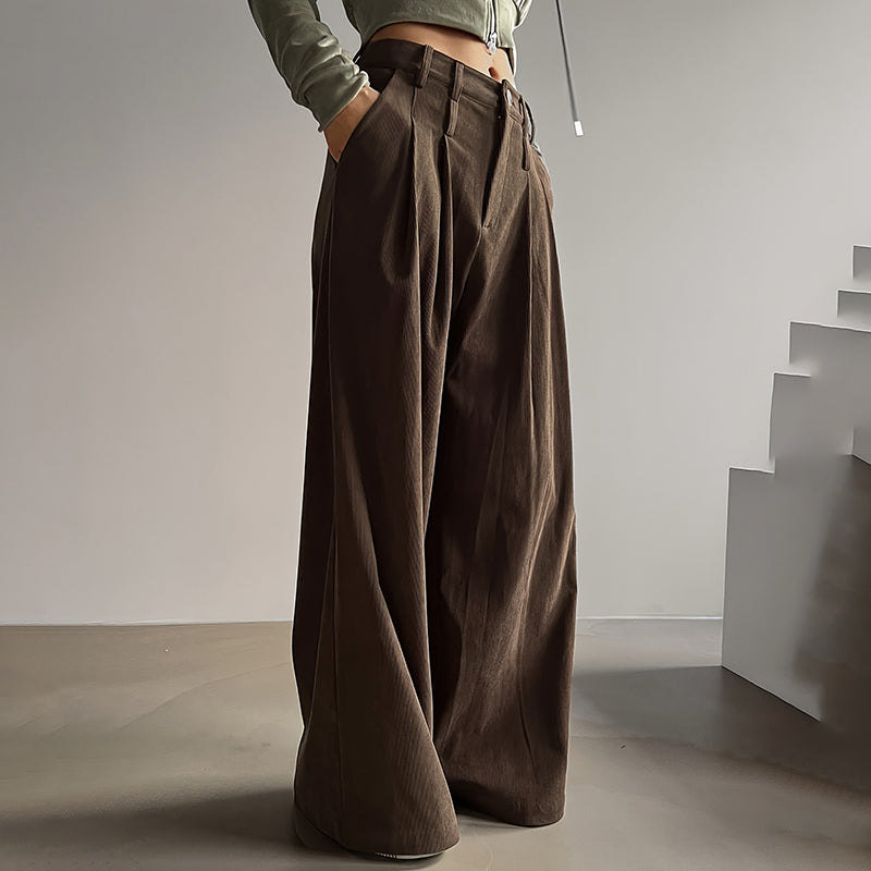 High-Waisted Pleated Wide-Leg Pants