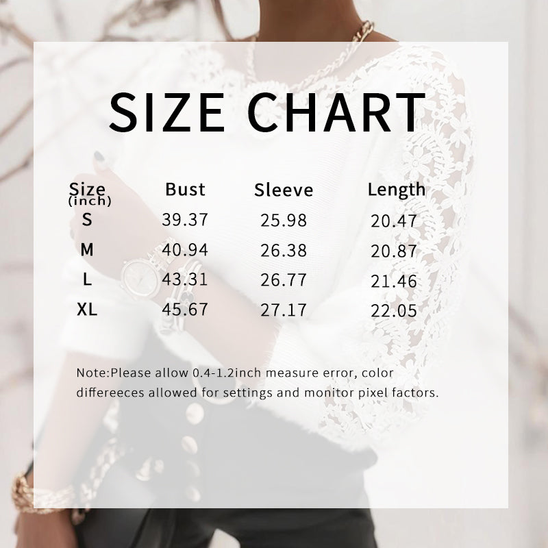 Lace Patch Soft Crewneck Sweater