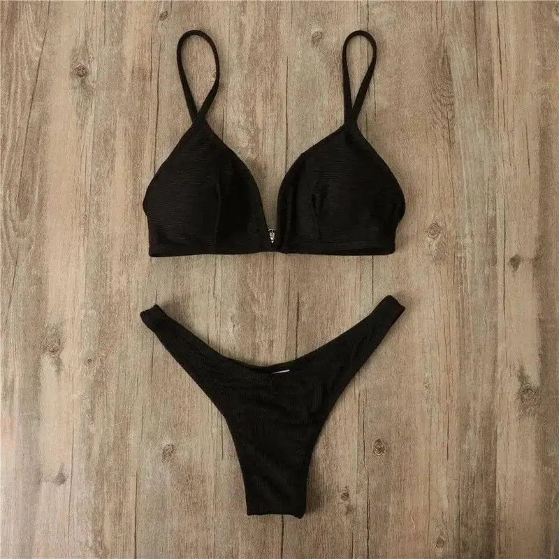 bikini ladies swimsuit-Black-5