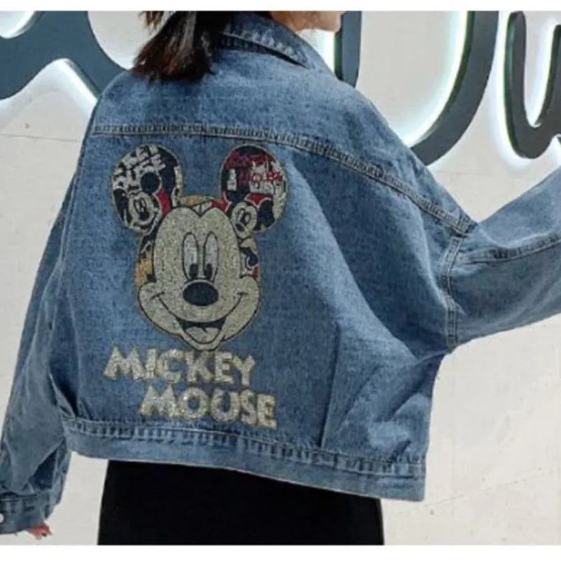 Mickey Mouse Oversized Denim Jacket – Playful and Stylish