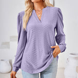 Puff Sleeve V-Neck Blouse