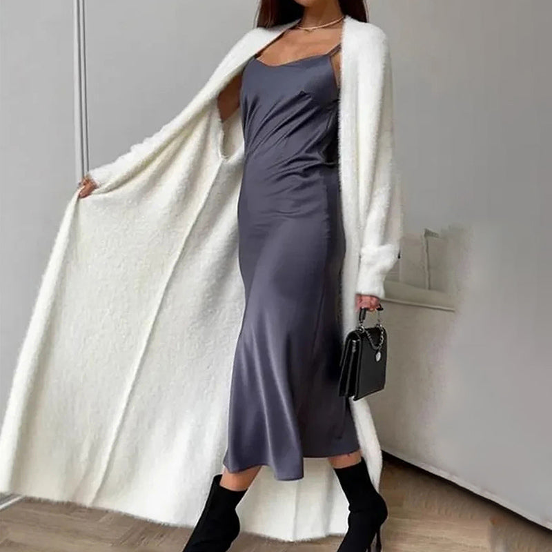 Furry Long Cardigan Duster Coat