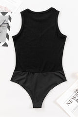 Round Neck Sleeveless Bodysuit-4