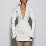 Elegant Deep V-Neck Mini Dress