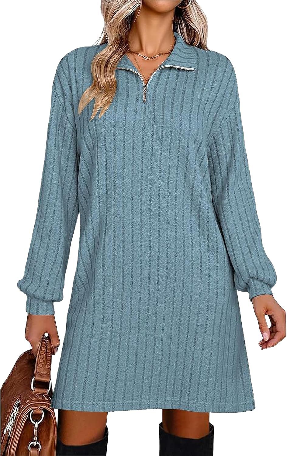 European And American Turtleneck Sheath Dress Women's Clothing