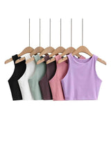 2023 Summer Fashion Women Sexy Slim Tops O-neck Sleeveless-1