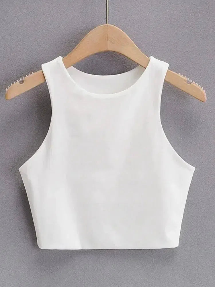 Summer Fashion Women Slim Tops O-neck Sleeveless-6