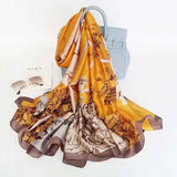 All-in-one Sunscreen Shawl Travel Silk Scarf Women's Beach-7