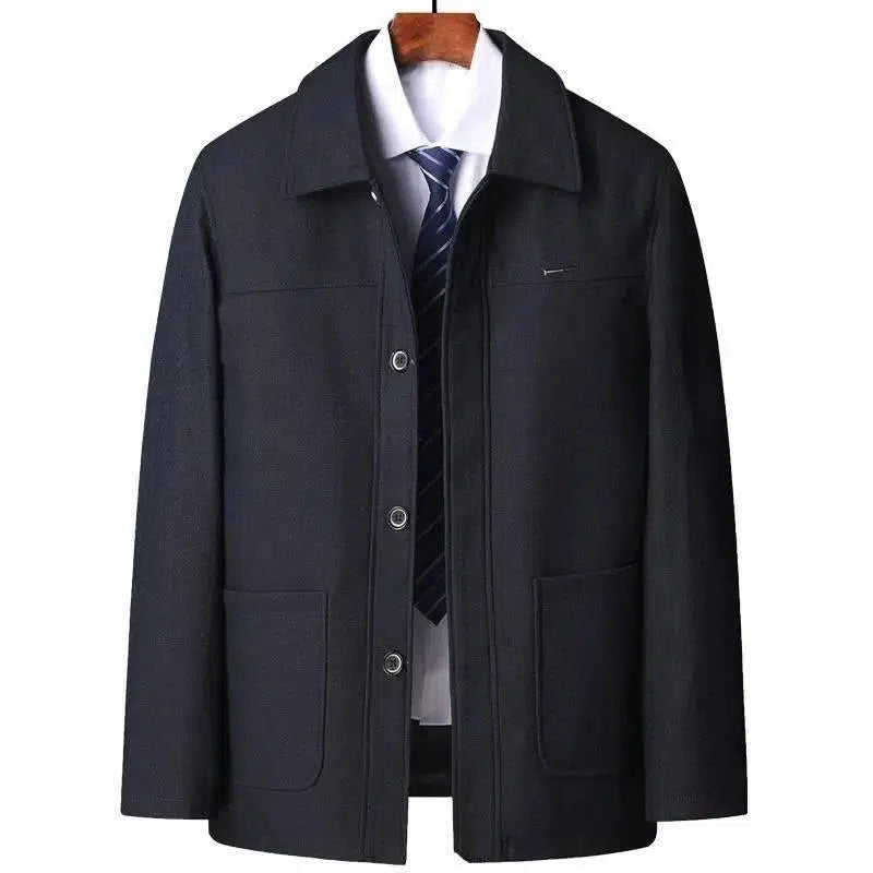 Autumn Dad Coat Thin Section Jacket Tops Men's Grandpa-372models dark blue-3