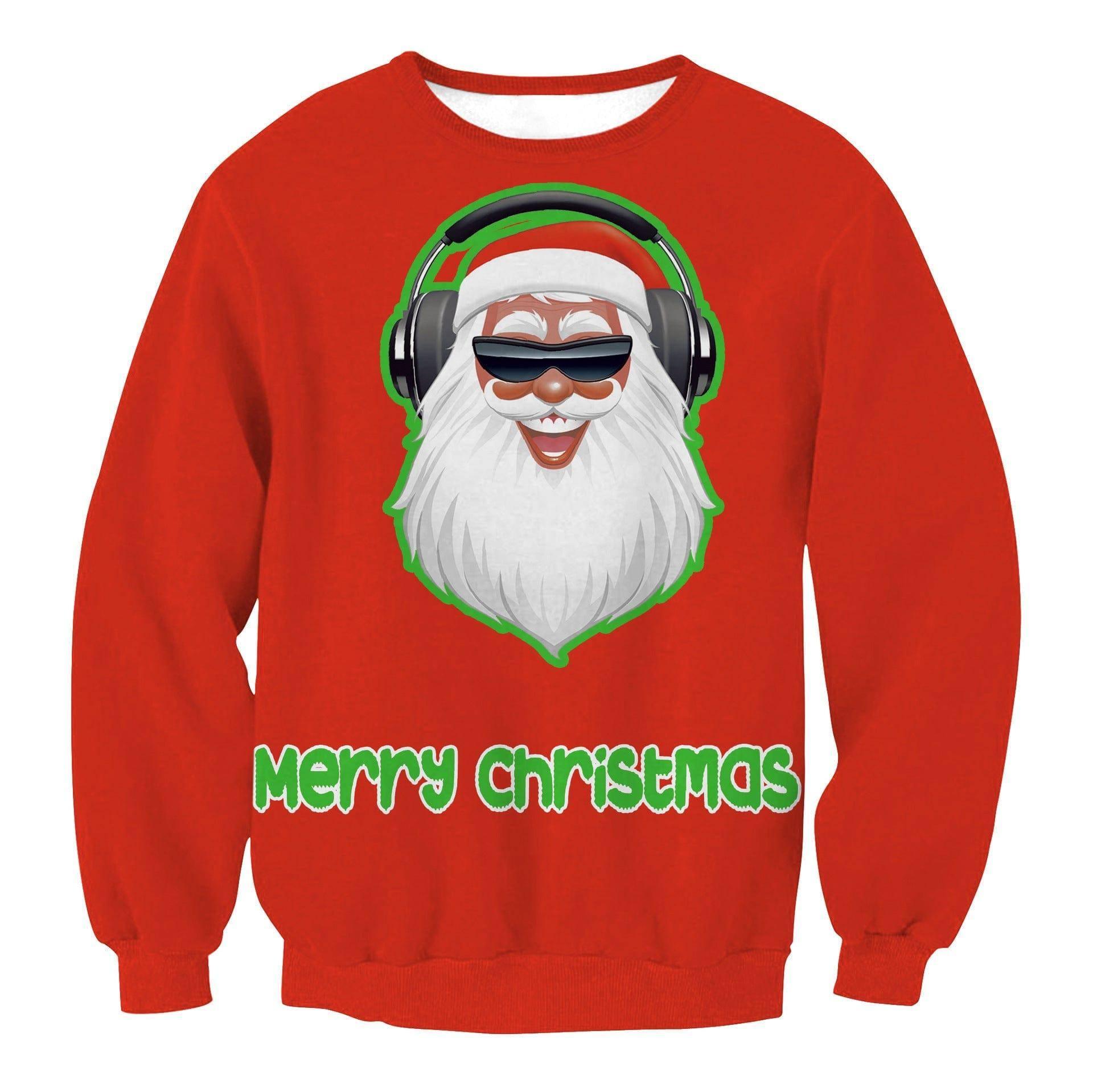 Autumn Winter Fashion Ugly Christmas Sweater Santa Elf Funny-E-10