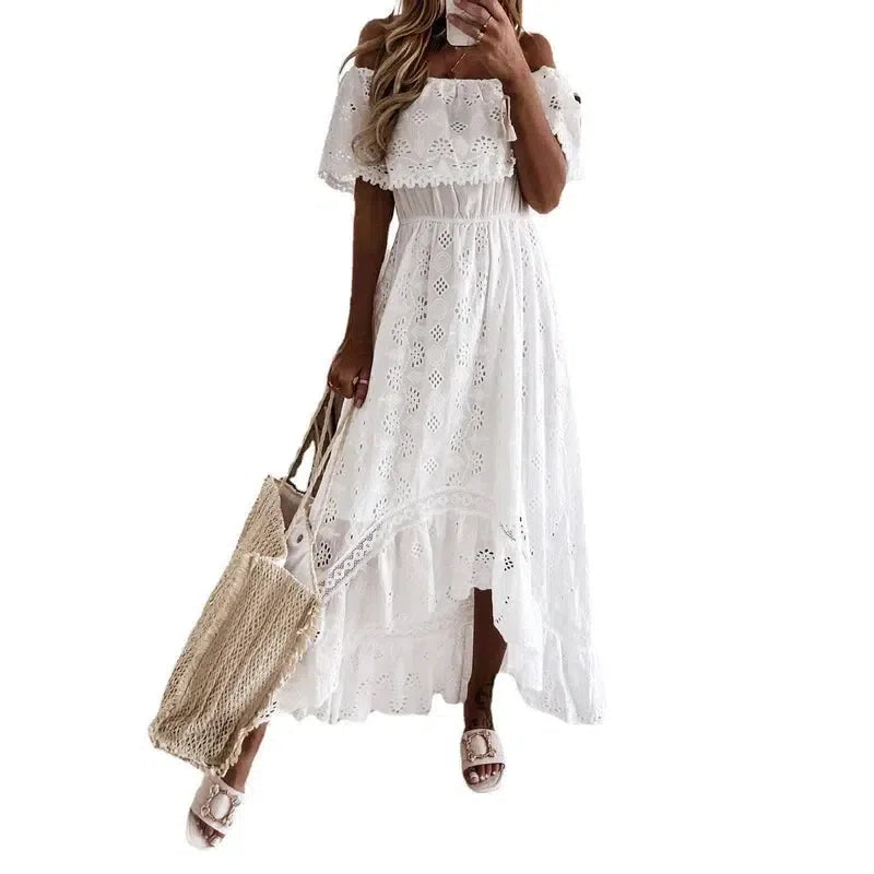 Elegant Cotton White Dresses for Every Occasion-as shown picture 1-6