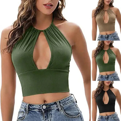 Camisole Halter Vest Women Summer Sexy Hollow Tops-1