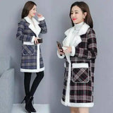 Cashmere Like Thickened Medium Length Cotton Padded Jacket-3