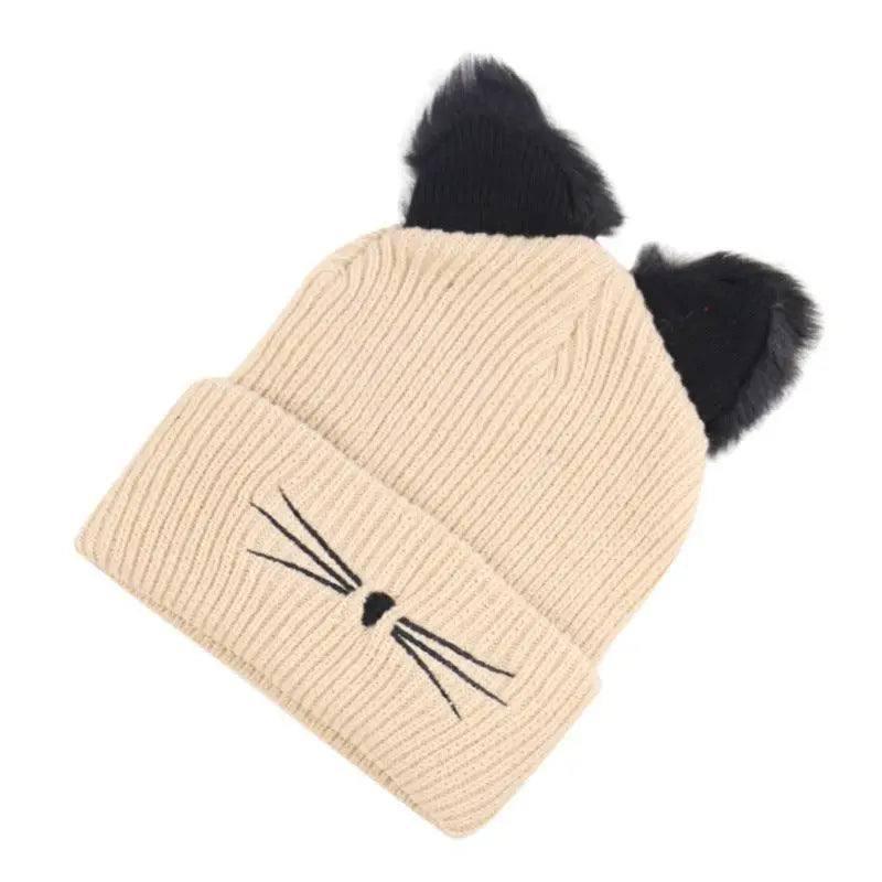 Cat Ear Fur Hat-Beige-7