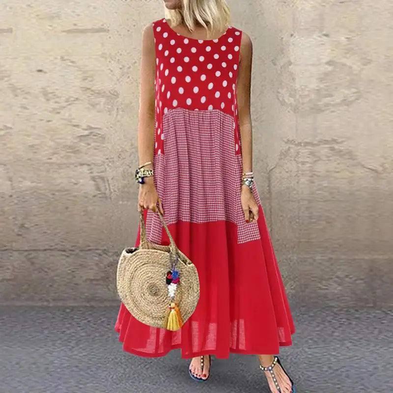 ZANZEA Bohemian Ruffle Sundress - Embrace Summer in Style!-Style 1 Red-4