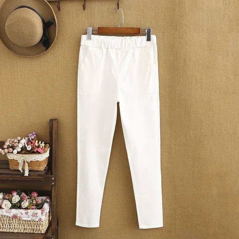 Chic White Trousers for Versatile Outfits-WHITE-10