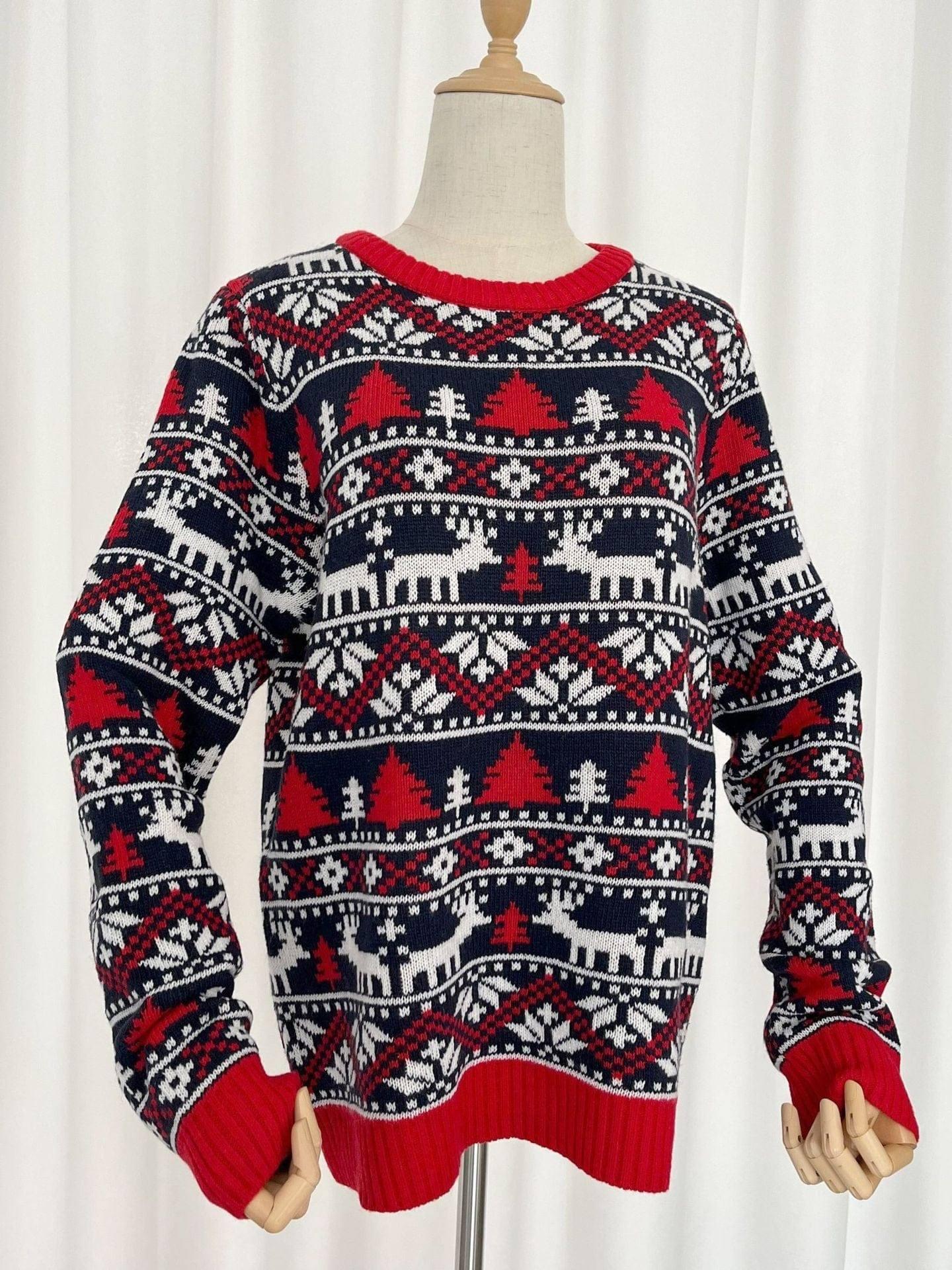 Christmas Deer Sweater Women's Loose Round Neck-6