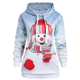 Christmas snowman print sweater-Blue-5