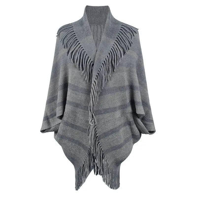 Cross-border Foreign Trade Tassel Inverness Female-Gray-4