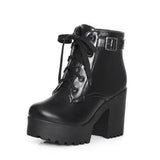 EAVE CAT 3 Color Winter Lace-Up Sexy Women Boots Fashion-Black-2