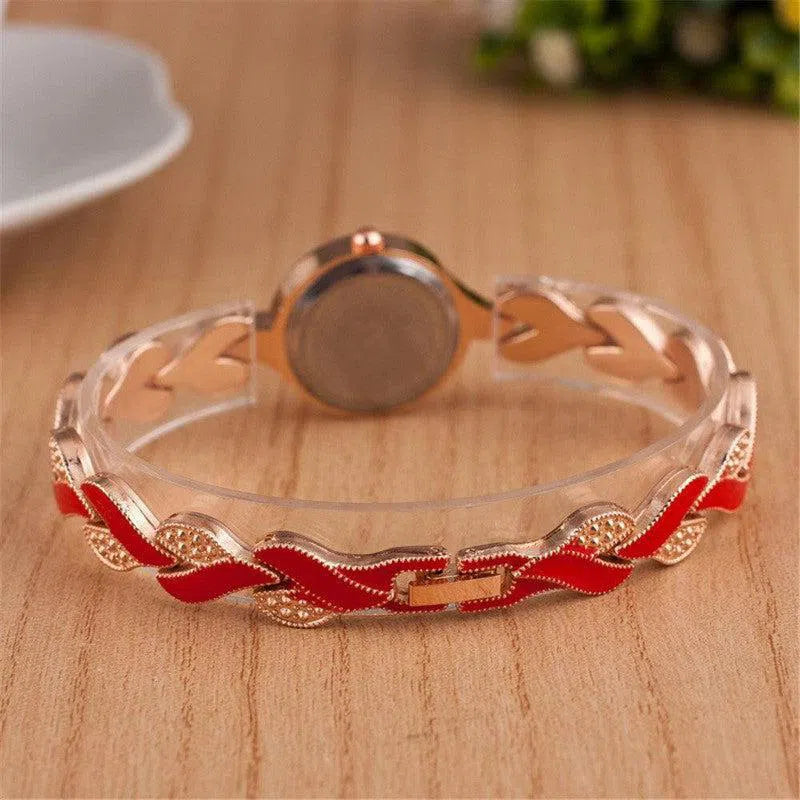 Leaf bracelet quartz wrist watch-4