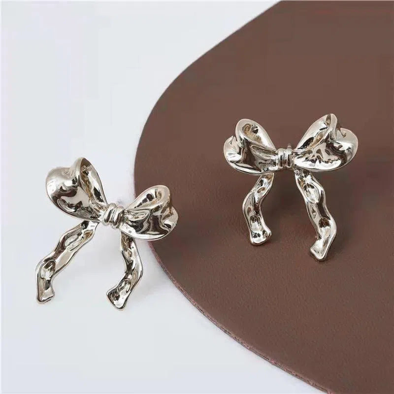 Bow Earrings Simple Style Fashionable And Versatile Earrings-3