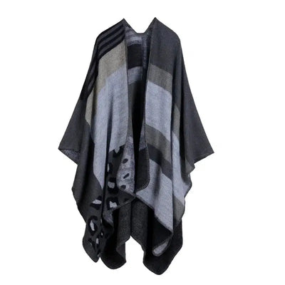 Elegant Large Plaid Cashmere Scarf-15