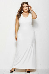 Elegant Plus Size Maxi Dress for Women-WHITE-10