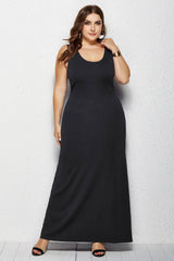 GL Women Spring Summer Dress Casual Solid O-Neck Loose Dress Elegant Women Dresses Evening Party Club Dresses Plus Size-black-7