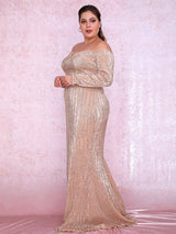 Elegant Plus-Size Sequin Gowns for Special Occasions-5