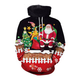 Elk Christmas Animal Print Couple Hooded Sweater-SB101097-6