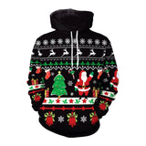 Elk Christmas Animal Print Couple Hooded Sweater-SB101098-7