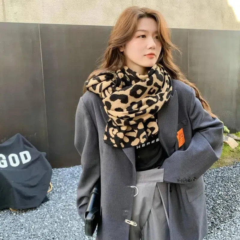 Europe And America Fashion Leopard Scarf Versatile Warm-3